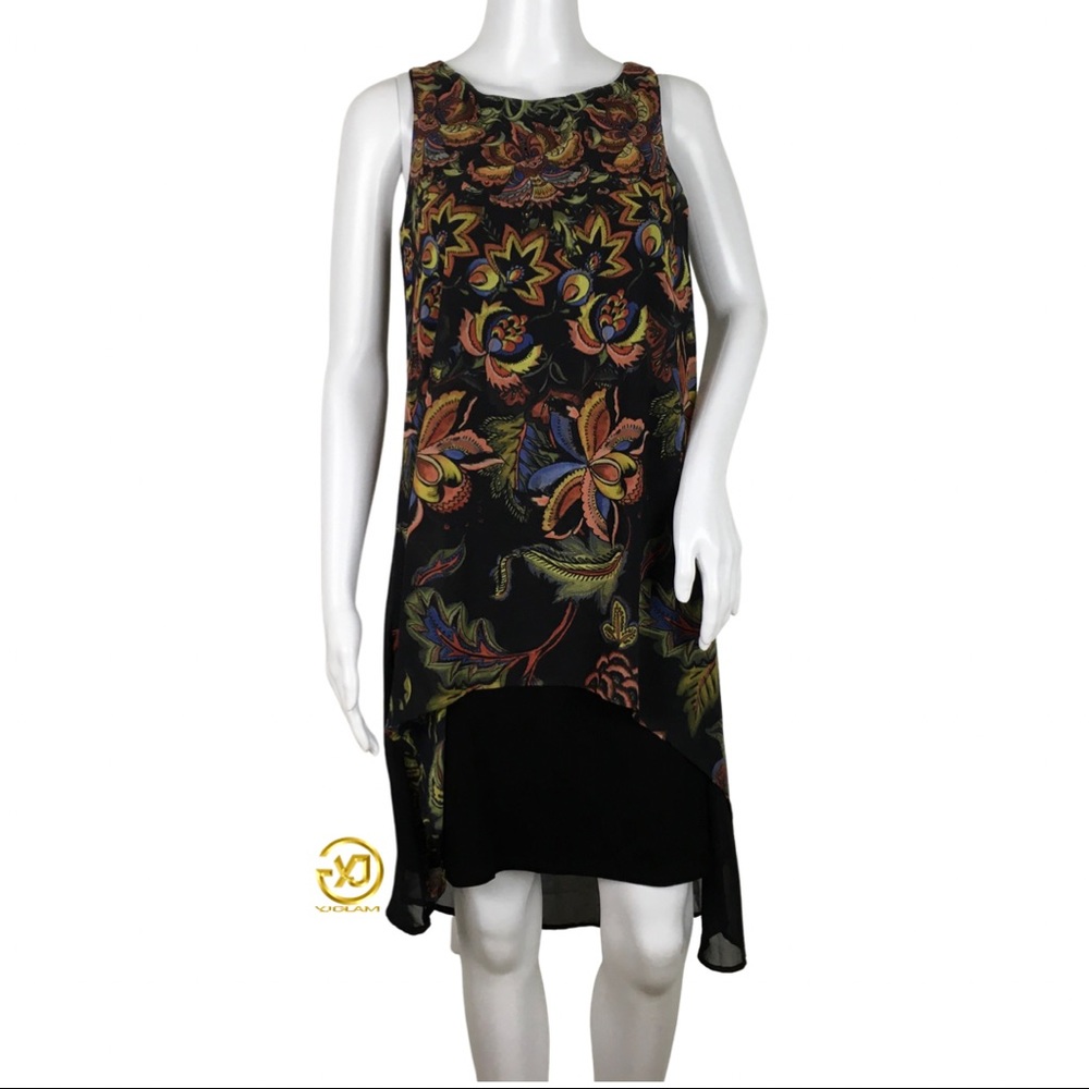 NWT Desigual Women's Stamped Flowers Dress Multicolor Size 36